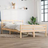 Maison Chic Posteljni okvir - Dvoposteljna postelja - Zakonska postelja iz trdnega lesa 140x200 cm-J14595, (21764777) | Shoptok.si