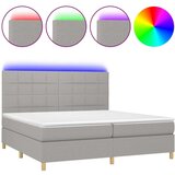  Box spring postelja z vzmetnico LED sv. siva 200x200 cm blago, (20761096) | Shoptok.si