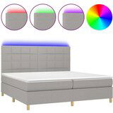  Box spring s madracem LED svjetlosivi 200x200 cm tkanina | shoptok.hr