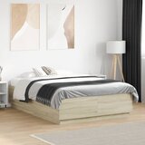  Okvir za krevet boja hrasta 135x190 cm od konstruiranog drva | shoptok.hr