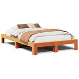 Maison Chic Posteljni okvir - Dvoposteljna postelja - Zakonska postelja brez vzmetnice voščeno rjav 120x190 cm borovina-J13175, (21775286) | Shoptok.si