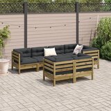  7-dijelni set vrtnih sofa od impregnirane borovine s jastucima | shoptok.hr