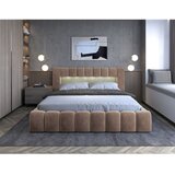 ELTAP Svjetlo smeđi tapecirani bračni krevet s prostorom za odlaganje s podnicom 160x200 cm Lamica – | shoptok.hr