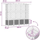  Dvignjeno ležišče s trellisom in streho Rjava 204 x 40 x 141 cm, (5000287867) | Shoptok.si