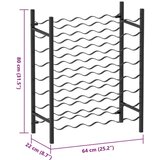 vidaXL Stalak za vino za 48 boca crni metalni | shoptok.hr