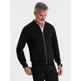 Ombre Unzipped cotton men's sweatshirt bomber - maroon | Shoptok.si