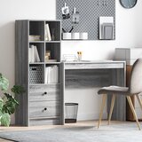 vidaXL miza s shranjevanjem Siva sonoma Inženirski les | Shoptok.si