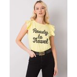 Fashion Hunters Women's yellow blouse with a print | shoptok.hr