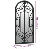 Ogledalo crno 100 x 45 cm željezno za unutarnju upotrebu | shoptok.hr