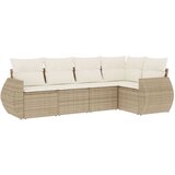  5-dijelni vrtni set sofa s jastucima bež od poliratana 71 x 62 x 69 cm | shoptok.hr