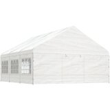 vidaXL Paviljon s streho bel 6,69x5,88x3,75 m polietilen cene