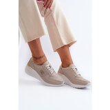 S. BARSKI Women's Leather Sneakers with Wedge Sole Beige S.Barski LR810 | Shoptok.si