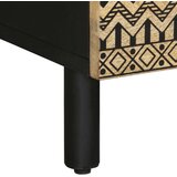 vidaXL Kava miza črna 80x54x40 cm Masivni neobdelan les Mango | Shoptok.si