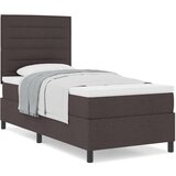  Box Spring postelja z matracem temna rjava enojna iz blaga, (22067318) | Shoptok.si
