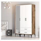 Hanah home kumsal rt - walnut, white walnutwhite wardrobe | Eponuda.com