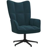 vidaXL stol za sproščanje moder žamet | Shoptok.si