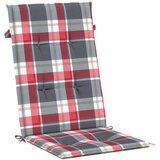 Jastuci za stolice 4 kom crveni karirani 120x50x3 cm od tkanine | shoptok.hr