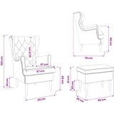 Fotelja s footstoolom 2 kom. Ružičasta Baršun | shoptok.hr
