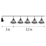  LED svetlobna veriga – svetleče cvetlice, nano, 5,2 m, notranja, topla bela, časovnik | Shoptok.si