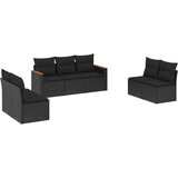  The Living Store Vrtna sedežna garnitura 7-delna z blazinami črn poli ratan - Vrtna Sedežna Garniture, (21443375) | Shoptok.si