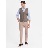 Ombre Jacquard casual men's vest without lapels - brown | Shoptok.si