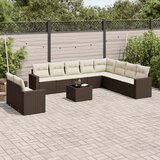  11-dijelni set vrtnih sofa od poliratana s jastucima smeđi | shoptok.hr