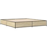  Okvir za krevet boja hrasta 200x200cm konstruirano drvo i metal | shoptok.hr