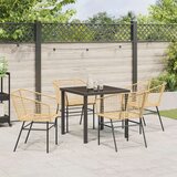  5-dijelni set vrtnih stolica Smeđi poli-ratan | shoptok.hr