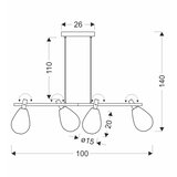  visilica na sajli denso 4xG9/5W/230V crni hrom/bakrena | Eponuda.com