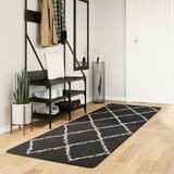 vidaXL Košata preproga moderna črna in krem 80x250 cm Cene