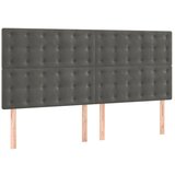 The Living Store posteljno vzglavje 4 kosa temno siv 80x5x78/88 cm žamet - vzglavje, (21418392) | Shoptok.si