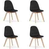 Brandless BORA Stol - Black Velvet x 4, (22030861) | Shoptok.si