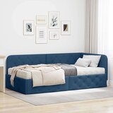  Kutni okvir kreveta s madracem Plava 90 x 190 cm tkanina | shoptok.hr