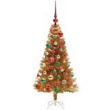 vidaXL Božično drevo med 150 LED z stojalom Zlata 120 cm PET | Shoptok.si
