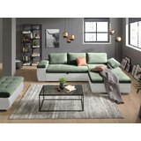 XORA SEDEŽNA GARNITURA, gladka tkanina bela, olivno zelena | Shoptok.si