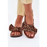 Boto Ladies Slippers With Clear On Cork Sole Leopard Brown Sercele | shoptok.hr