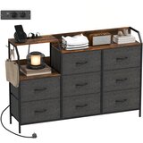 HOMCOM predalnik netkano blago, jeklo 130,5D x 30Š x 88V cm Rustikal rjav+Črn, (5000242272) | Shoptok.si