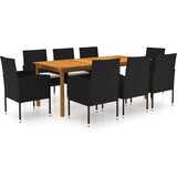  9-dijelni vrtni blagovaonski set crni | shoptok.hr