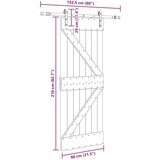 vidaXL Klizna vrata s priborom za montažu 80 x 210 cm masivna borovina | shoptok.hr