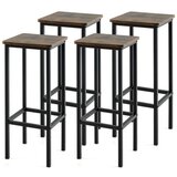  Vintage set 4 barskih stolica do 100 kg s osloncem za noge, visina sjedala 72 cm | shoptok.hr