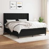  Krevet s oprugama i madracem crni 160x200 cm od tkanine | shoptok.hr
