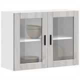 Maison Chic Kuhinjska stenska omarica - Kuhinjska omarica steklenimi vrati Porto siva sonoma iu296, (22063705) | Shoptok.si