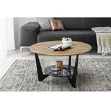 Konferencijski stočić MARMO prečnika 70 cm, hrast/crna | Eponuda.com