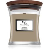 WoodWick Cashmere dišeča sveča z lesenim stenjem 85 g Cene