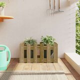 vidaXL Vrtno korito z ograjico 60x30x30 cm impregnirana borovina | Shoptok.si