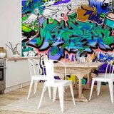  Foto tapeta - Graffiti: blue theme 300x210 Vodootporna | shoptok.hr