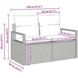  Sjedeća garnitura za vrt s jastukom 9 pcs Siva poliratan | shoptok.hr