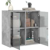  Zidni ormarić sa staklenim vratima boja betona 68x37x68,5 cm | shoptok.hr