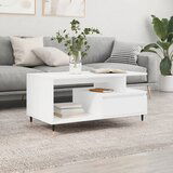 vidaXL Klubska mizica bela 90x49x45 inženirski les | Shoptok.si