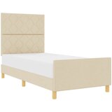  Krevetna konstrukcija s uzglavljem Krema 90 x 190 cm tkanina | shoptok.hr
